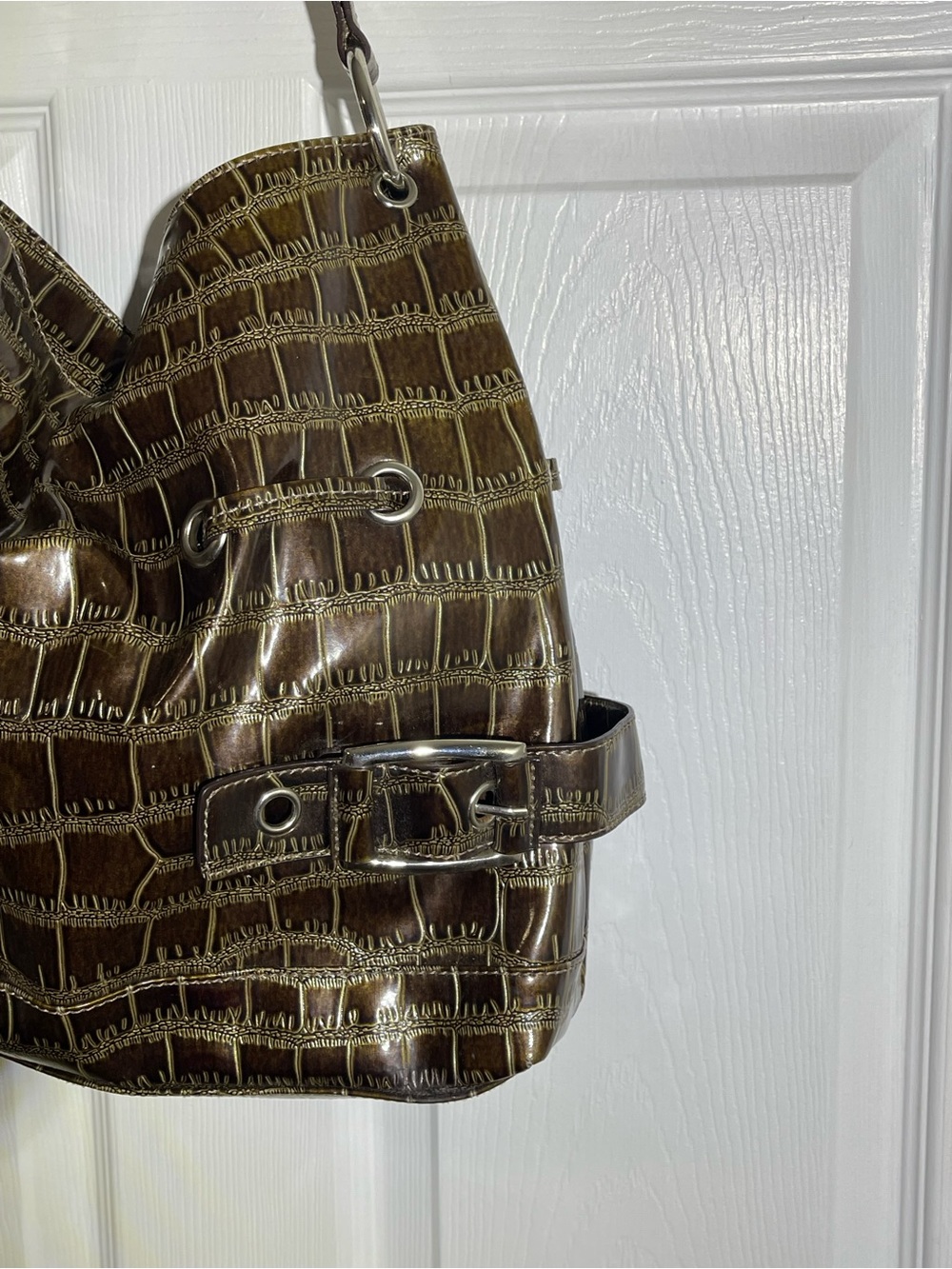 Sag Harbor Shoulder Bag Faux Croc Embossed EUC - Picture 10 of 14